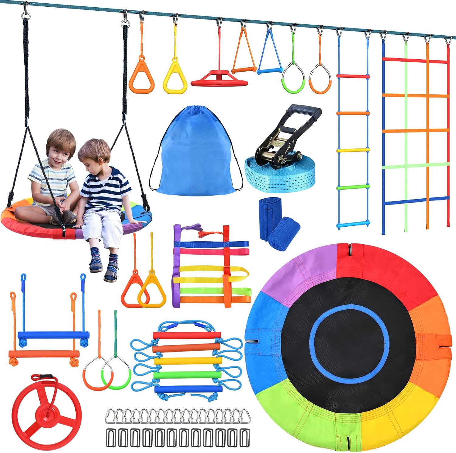 Kids Outdoor Ninja Course - Parcours d'obstacles Ninja Warrior pour enfants