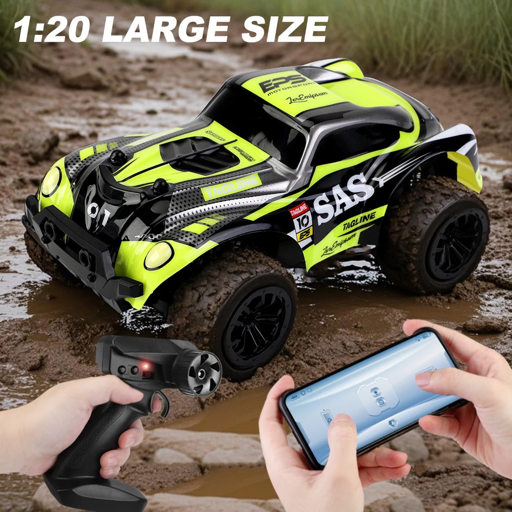 Kids Outdoor Dirt Toys - Camion monstre RC 1:20, voiture télécommandée