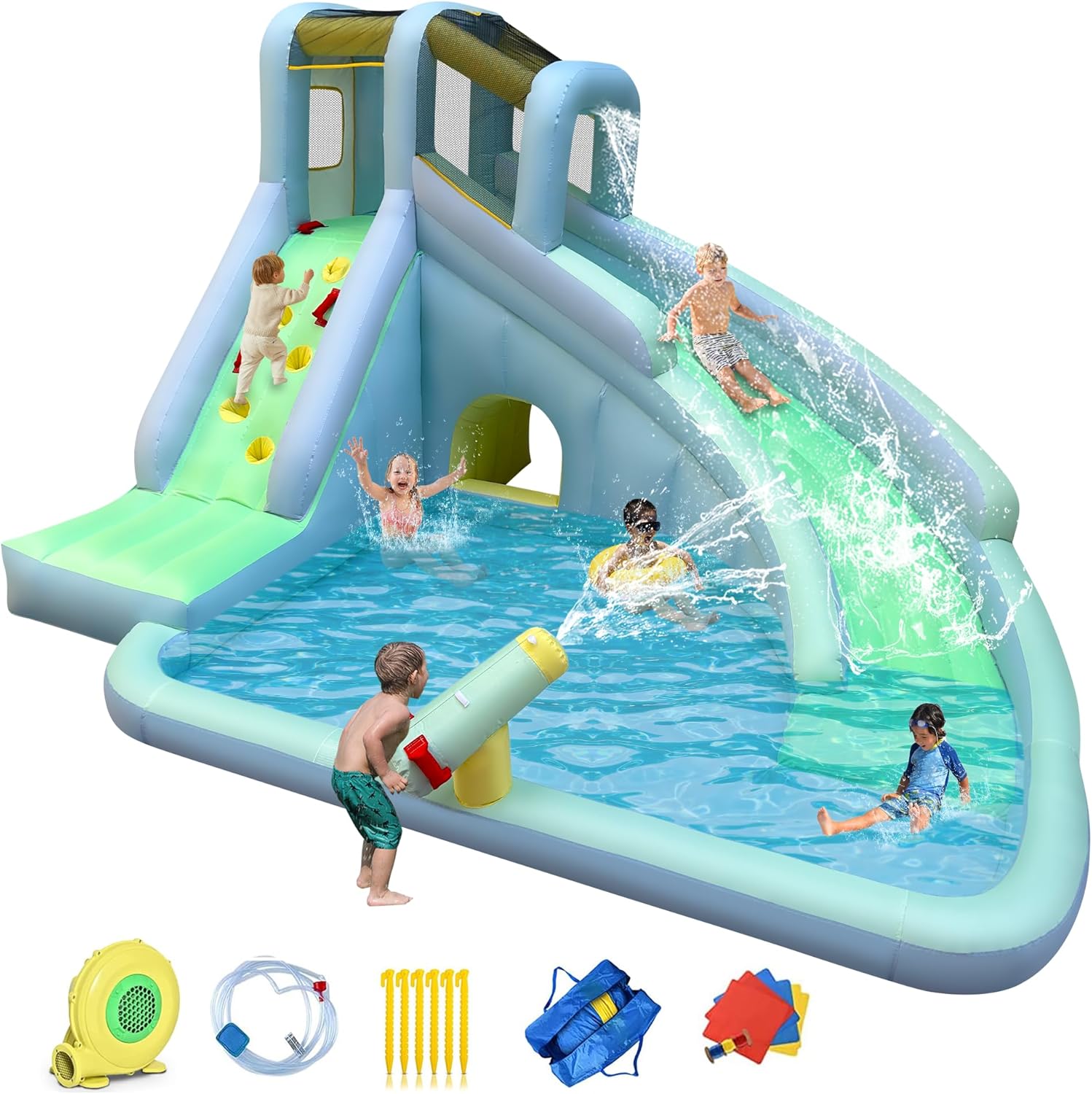 Parc aquatique gonflable 6-en- - Kids Outdoor Inflatable Water Slide avis et prix