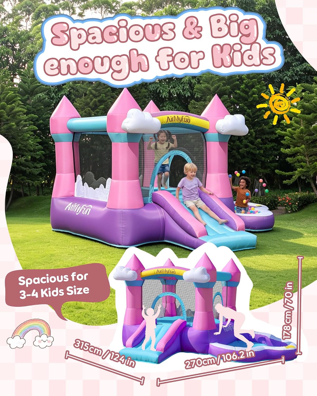 Château gonflable rose pour en - Kids Outdoor Inflatable Water Slide avis et prix