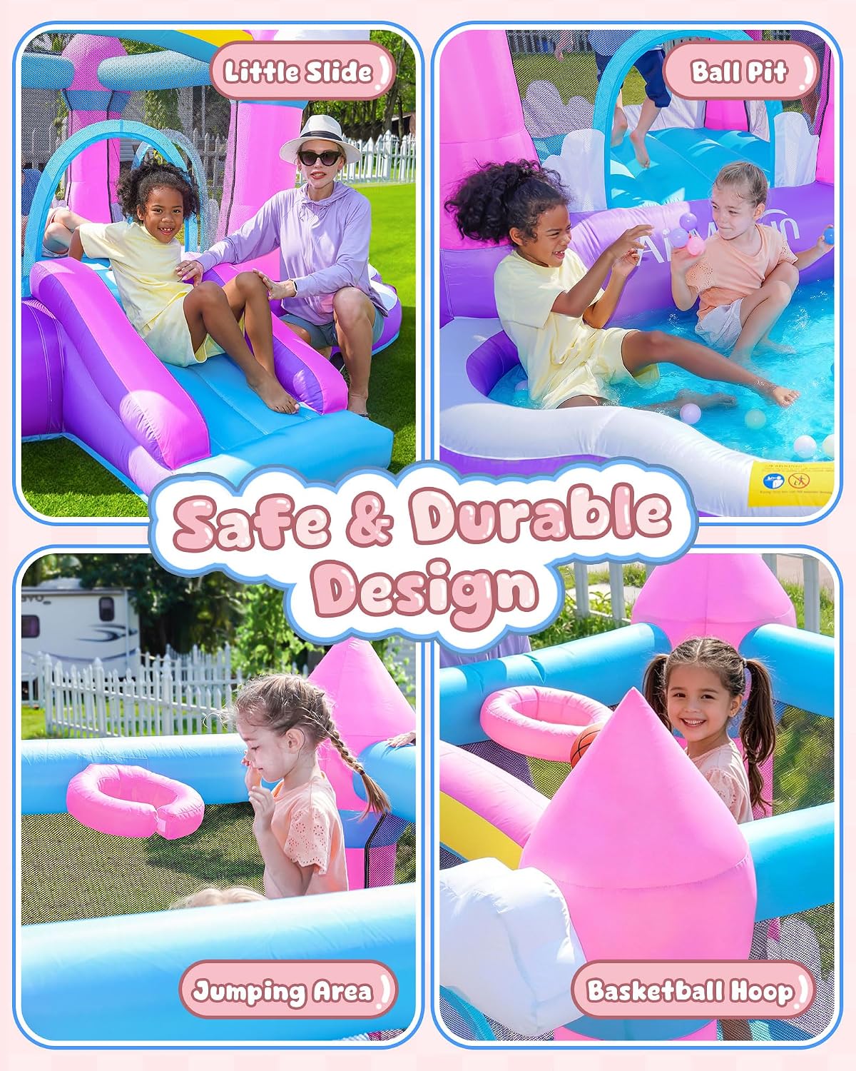 Château gonflable rose pour en - Kids Outdoor Inflatable Water Slide avis et prix