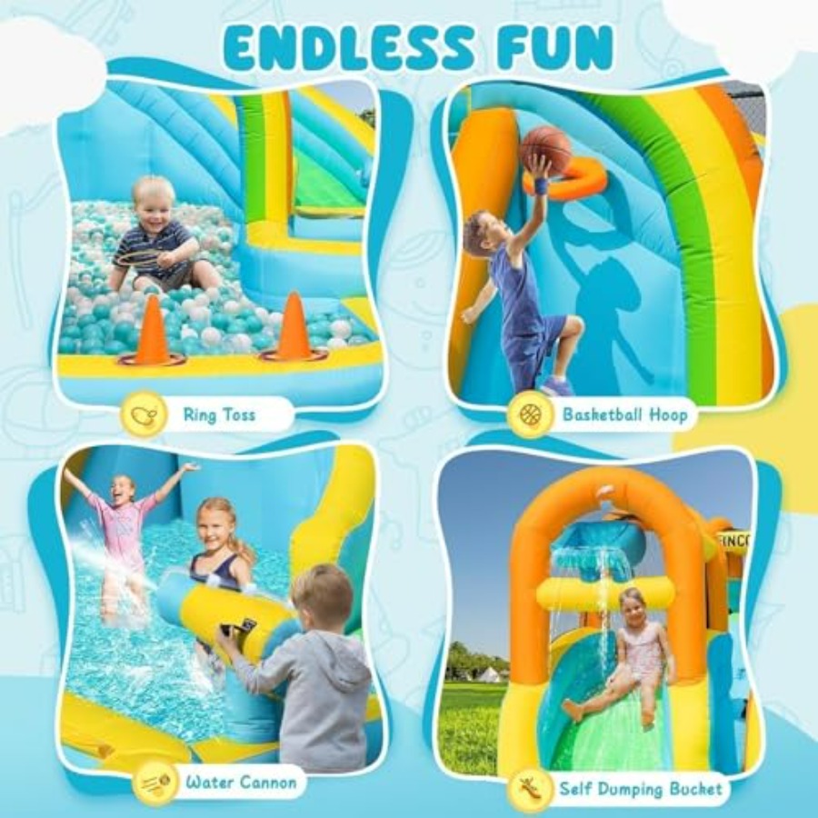 Toboggan aquatique gonflable d - Kids Outdoor Inflatable Water Slide avis et prix